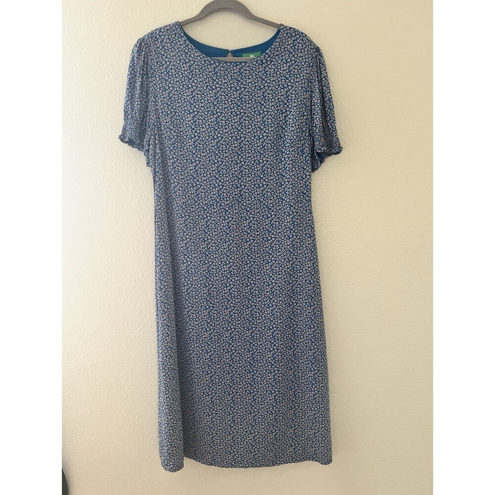 Dip Women's Size 14 Blue Floral Short Sleeve Shift Dress
